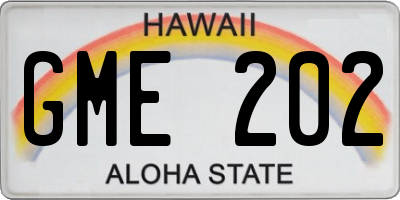 HI license plate GME202