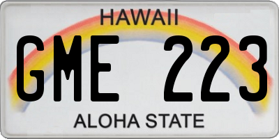 HI license plate GME223