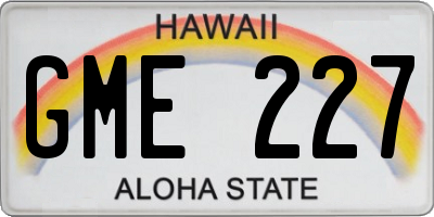HI license plate GME227