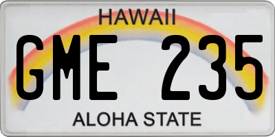 HI license plate GME235