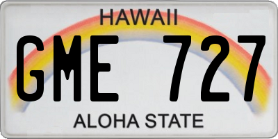 HI license plate GME727