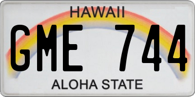 HI license plate GME744