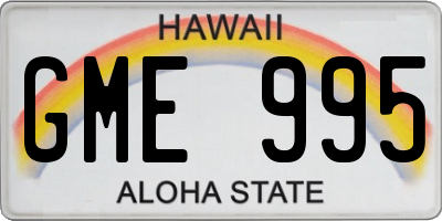 HI license plate GME995