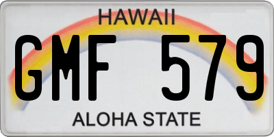HI license plate GMF579