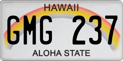 HI license plate GMG237
