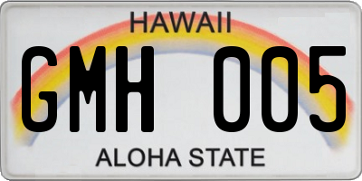 HI license plate GMH005