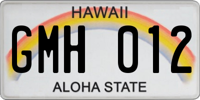 HI license plate GMH012
