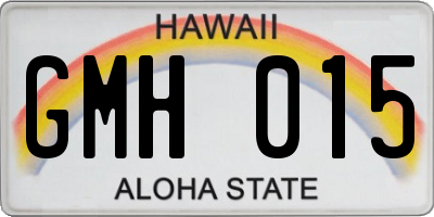 HI license plate GMH015