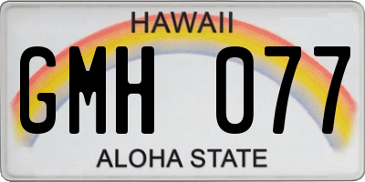 HI license plate GMH077
