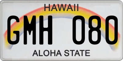 HI license plate GMH080