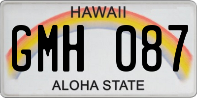 HI license plate GMH087