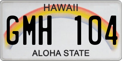 HI license plate GMH104