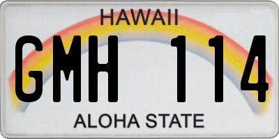 HI license plate GMH114