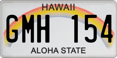 HI license plate GMH154