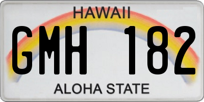 HI license plate GMH182