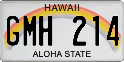 HI license plate GMH214