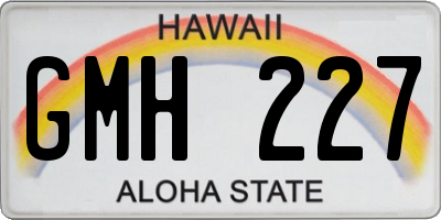 HI license plate GMH227