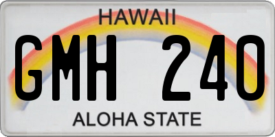 HI license plate GMH240