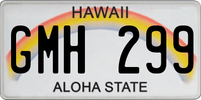 HI license plate GMH299