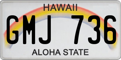 HI license plate GMJ736