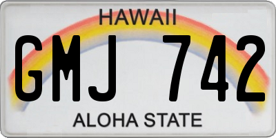 HI license plate GMJ742