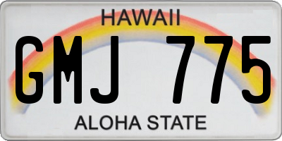 HI license plate GMJ775