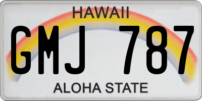 HI license plate GMJ787
