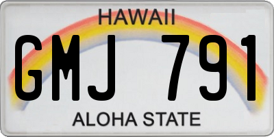 HI license plate GMJ791