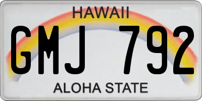 HI license plate GMJ792
