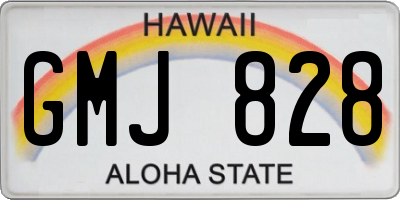 HI license plate GMJ828