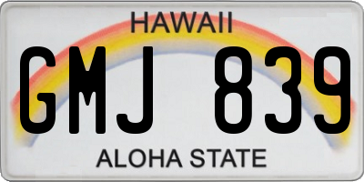 HI license plate GMJ839