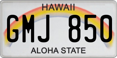 HI license plate GMJ850