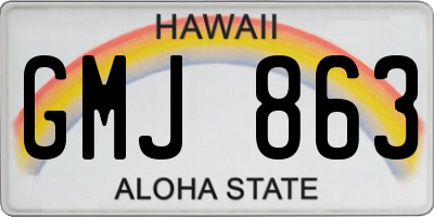 HI license plate GMJ863