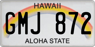 HI license plate GMJ872