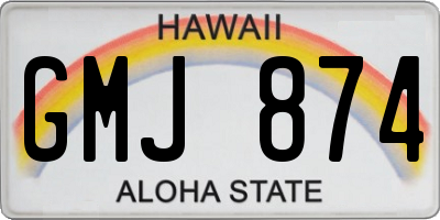 HI license plate GMJ874