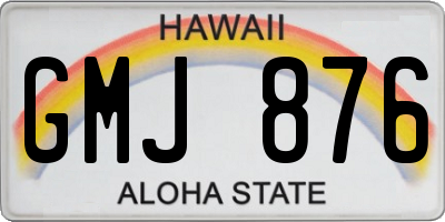 HI license plate GMJ876