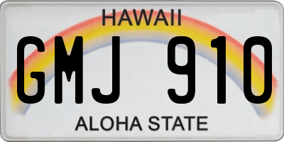 HI license plate GMJ910