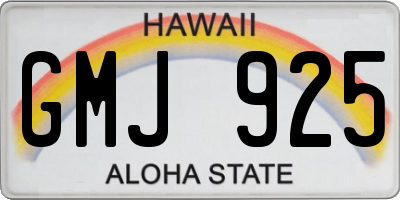 HI license plate GMJ925