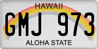 HI license plate GMJ973