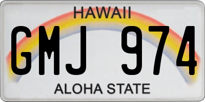 HI license plate GMJ974