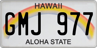 HI license plate GMJ977