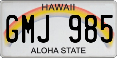HI license plate GMJ985