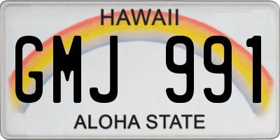 HI license plate GMJ991