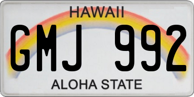 HI license plate GMJ992