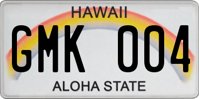 HI license plate GMK004