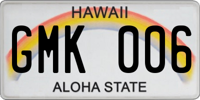 HI license plate GMK006
