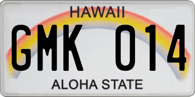HI license plate GMK014