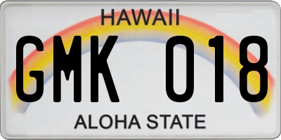 HI license plate GMK018