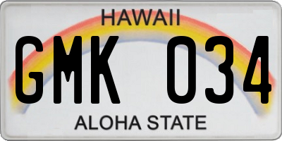 HI license plate GMK034