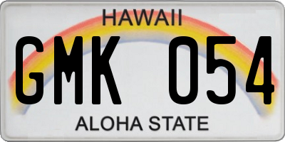 HI license plate GMK054